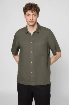 Мужская зеленая льняная рубашка Зеленый M PRPY PMLSTKAUA0009