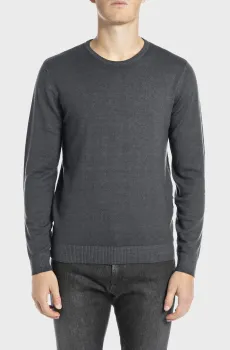 Мужской серый шерстяной джемпер Серый S Replay UK4463.000.G21901