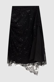 Черная юбка с пайетками и бисером