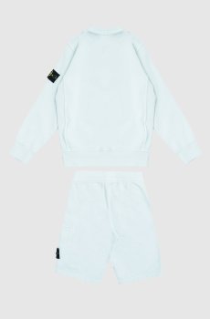 Детский голубой костюм из свитшота и шорт