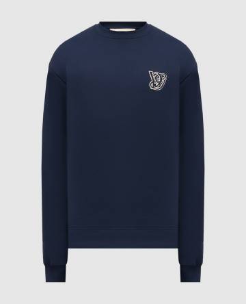 Синий свитшот с монограммой логотипа монограммы