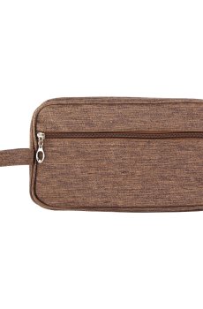 Мужская дорожная косметичка Cosmo Shop с ручкой, териленовая, водонепроницаемая, 25.5*15*9.5 см, коричневая, 1 шт (LX-019D)