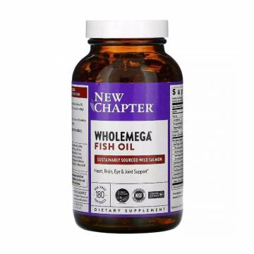Жир аляскинского лосося New Chapter Wholemega Fish Oil, 180 капсул Жир аляскинского лосося New Chapter Wholemega Fish Oil, 180 капсул