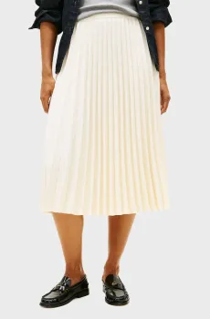 Женская жемчужная плиссированная юбка FLUID PLEATED Жемчужный XS Tommy Hilfiger WW0WW48538