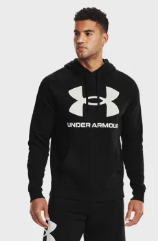 Мужское черное худи UA Rival Fleece Big Logo HD Черный S Under Armour 1357093-001