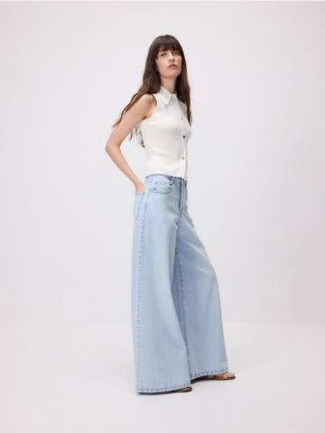 Reserved - Джинси з широкими штанинами - синій - YT360-05J