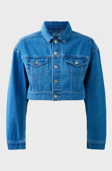 Женская синяя джинсовая куртка Синий 8 DKNY D2A4CX20