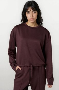 Кофта на блискавці soft touch з домішкою віскози - темно коричневий