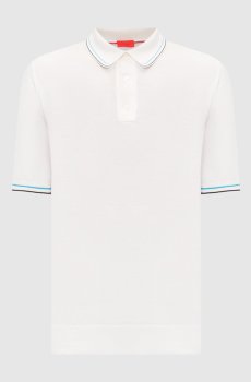 Белое поло с вышивкой эмблемы