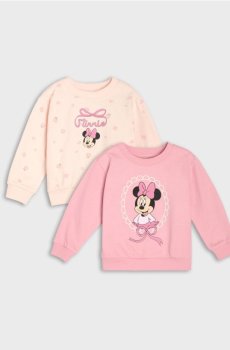 Бавовняні світшоти з принтом 2 pack Minnie Mouse - кремовий
