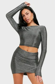 Женская серебристая юбка Серебряный S Tally Weijl SSKPADARIOT