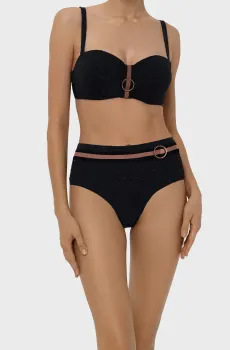 Женские черные трусики от купальника в горошек Черный 40 MARC&ANDRE L2514-ZP-HWB