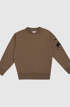 Детский свитшот цвета хаки с патчем логотипа