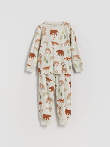 Reserved - Піжамний комплект з принтом - бежевий - 588GP-08M