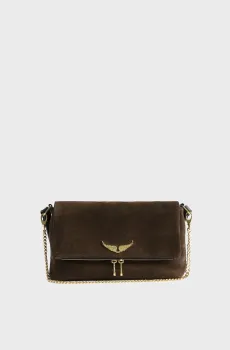 Женская коричневая замшевая сумка Rocky II Коричневый ONESIZE ZADIG&VOLTAIRE LWBA04201_WOOD