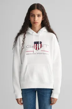 Женское белое худи REL ARCHIVE SHIELD Белый M Gant 4204567