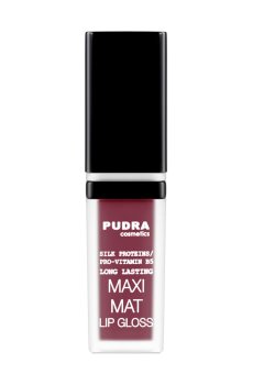 Матовый блеск для губ Pudra Cosmetics Maxi Matt Long Lasting Lip Gloss с протеинами шелка та провитамином B5, 10, 7 мл