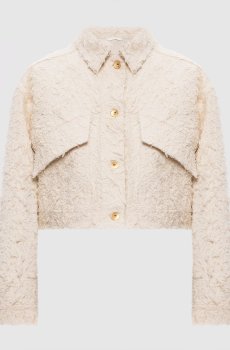 Джинсовая куртка цвета айвори с цепочкой мониль