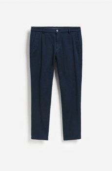 Reserved - Штани slim fit з дрібним візерунком - темно-синій - 605KF-95P