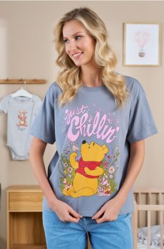 Бавовняна футболка з принтом Winnie the Pooh - середньо-сірий