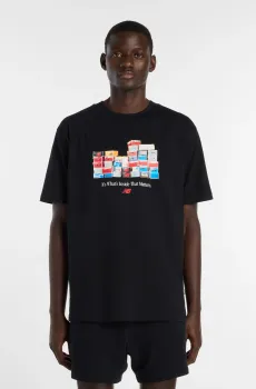 Мужская черная футболка Boxes Черный L New Balance MT61H0DXBK