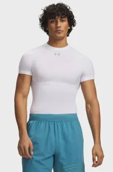 Мужская белая футболка UA HG Elite Comp SS-WHT Белый L Under Armour 6015382-100