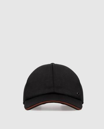 Черная кепка из шерсти с логотипом