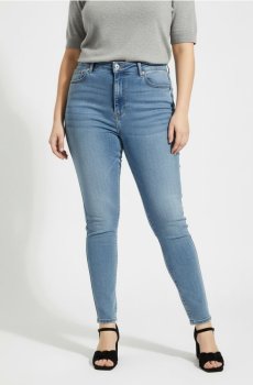 Skinny джинси з високою талією plus size - синій