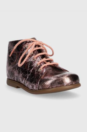 Детские кожаные полуботинки Pom Dapi цвет фиолетовый