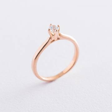 Золотое помолвочное кольцо (цирконий Swarovski) к06228 Золотое помолвочное кольцо (цирконий Swarovski) к06228