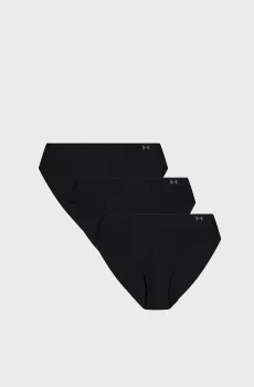 Женские черные трусики (3 шт) UA PURE STRETCH NO SHOW BIKINI-SOLID 3PK Черный L Under Armour 1383897-001