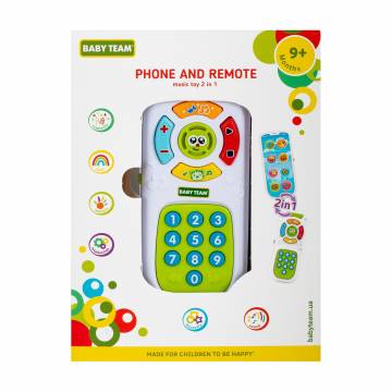 Игрушка музыкальная 2 в 1 Baby Team Телефон и пульт, от 9 месяцев (8652)
