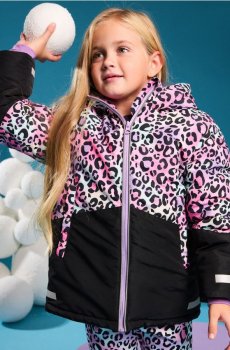 Утеплена куртка з капюшоном - різнобарвний