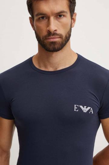Футболка лаунж Emporio Armani Underwear 2 шт цвет белый с принтом 111670 4F715 Футболка лаунж Emporio Armani Underwear 2 шт цвет белый с принтом 111670 4F715