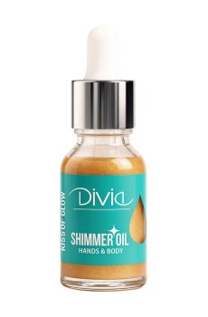 Масло для рук и тела Divia Kiss Of Glow Shimmer Oil с шимером, 01 Blush, 15 мл