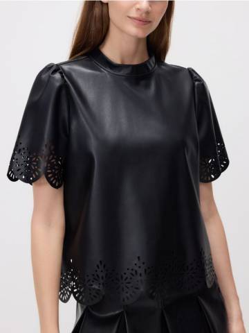 Reserved - Ажурна блузка - чорний - 095IT-99X