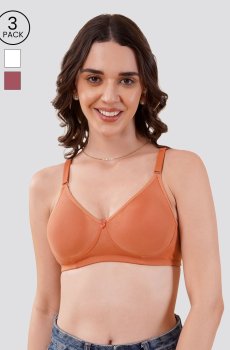 Kalyani Evlyn Pack of 3 Double Layered Cups Seamless Bra