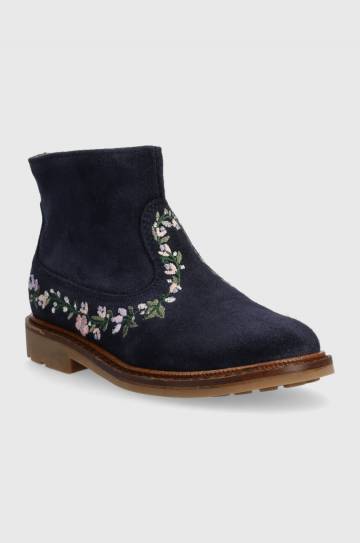 Детские замшевые ботинки Pom Dapi SISTER BRODI цвет синий