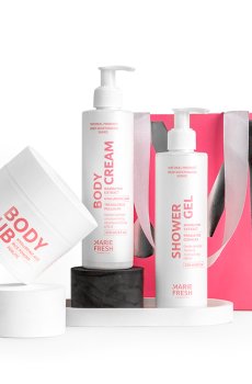 Уценка! Подарочный набор для тела Marie Fresh Cosmetics Deep Moisturizing (скраб, 300 мл + крем, 250 мл + гель для душа, 250 мл)