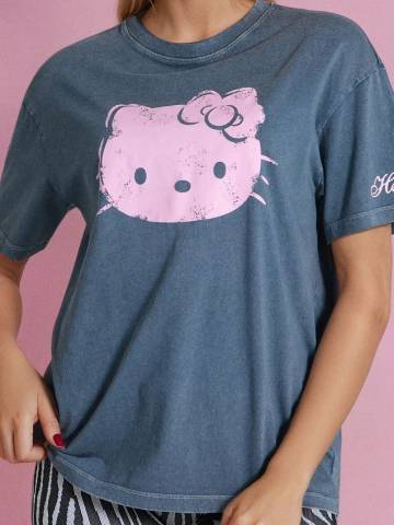 Футболка з принтом Hello Kitty - темно-синій Футболка з принтом Hello Kitty - темно-синій