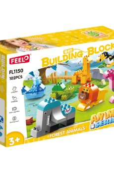 Детский конструктор FEELO TOYS Мир животных, 102 детали, от 3 лет (FL1150)