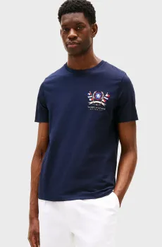 Мужская темно-синяя футболка HILFIGER COLOUR CREST TEE Синий S Tommy Hilfiger MW0MW38612