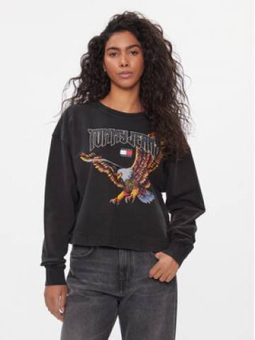 Tommy Jeans Світшот Vintage Eagle DW0DW16415 Чорний Cropped Fit Tommy Jeans Світшот Vintage Eagle DW0DW16415 Чорний Cropped Fit
