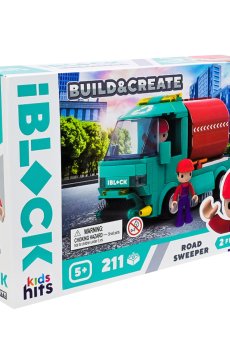 Детский конструктор iBlock Junior Build & Create Road Sweeper, 211 элементов, 2 фигурки, от 5 лет, 24*16*6 см (KH17/005/3)