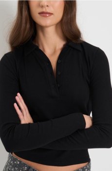 Рибана поло футболка - чорний