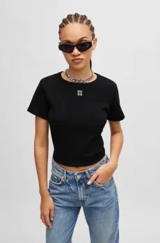 Женская черная футболка Черный XL HUGO 50512002;001