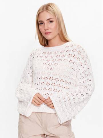 Gina Tricot Светр Knitted openwork sweater 19466 Білий Regular Fit Gina Tricot Светр Knitted openwork sweater 19466 Білий Regular Fit