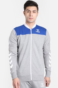 hummel Men Grey Colourblocked Sporty Jacket