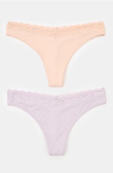 Трусики-стринги із високою талією 2 pack - різнобарвний