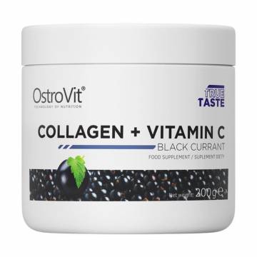 Коллаген и витамин С OstroVit Collagen + Vitamin C, со вкусом черной смородины, в порошке, 200 г